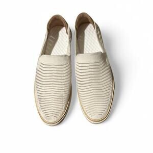 Ugg cream and tan leather slip on loafers